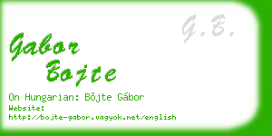 gabor bojte business card