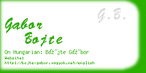 gabor bojte business card